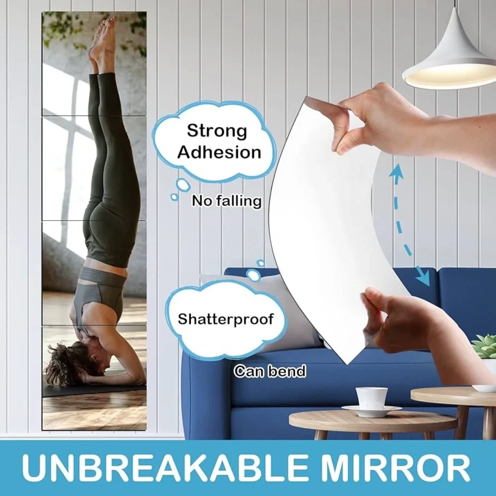 🆕 Modern Wall Mirror Squares Set - 4 Pcs